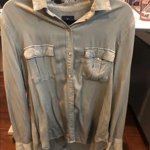 Olive Green Boyfriend Button down